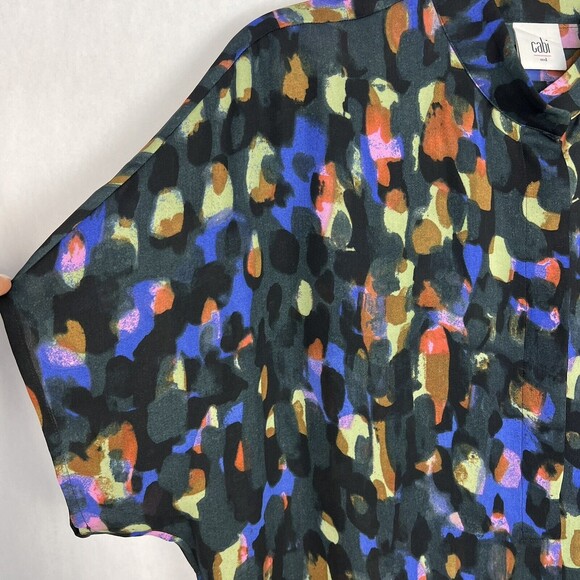 CAbi Tunic Top 3143 Womens Medium Sabine Mosaic Watercolor Print Popover Blouse - Picture 5 of 10